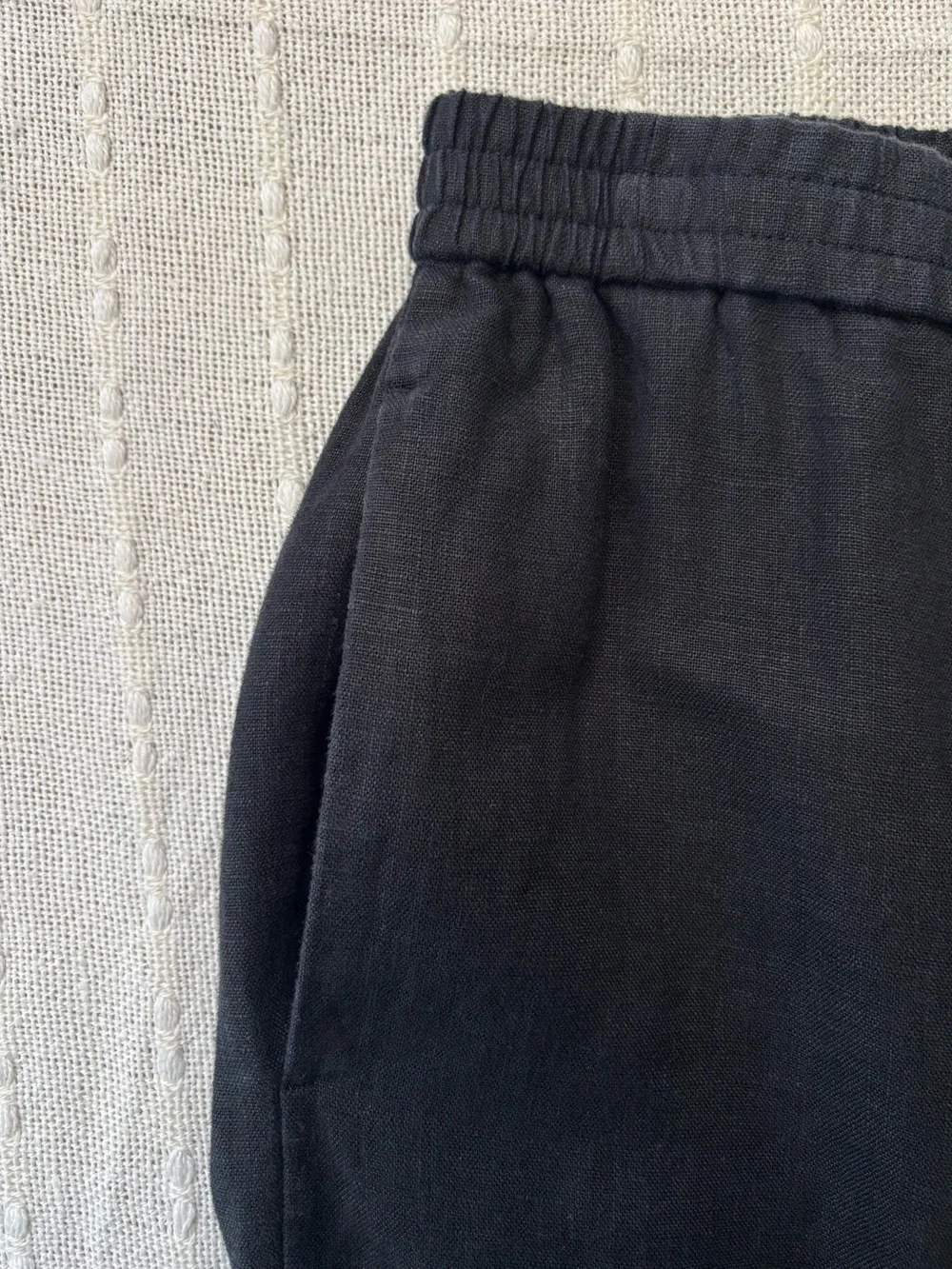 COS Black Linen Wide Leg Pull-On Pants Size 4 Minimalist
